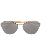 Prada Eyewear Oversized Round Frame Sunglasses - Grey
