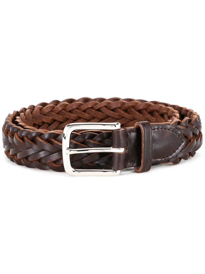 Whitehouse Cox Braided Belt, Men's, Size: 95, Brown, Calf Leather