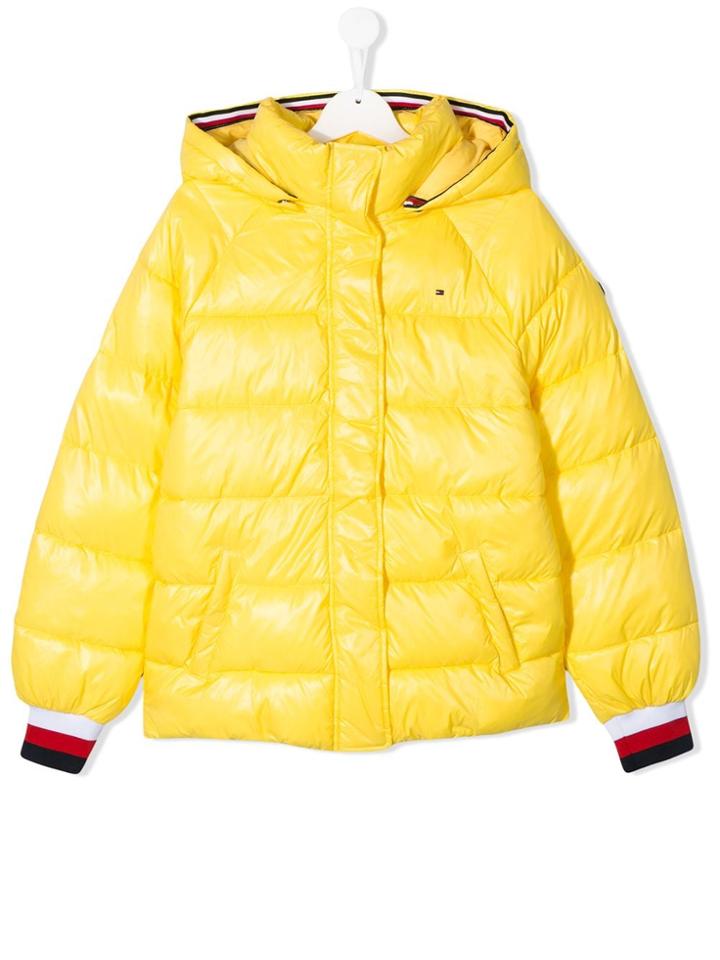 Tommy Hilfiger Junior Teen Hooded Padded Jacket - Yellow