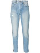 Frame Stonewashed Cropped Jeans - Blue