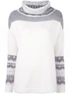Cruciani Loose Turtleneck Jumper, Women's, Size: 44, White, Cashmere/other Fibers