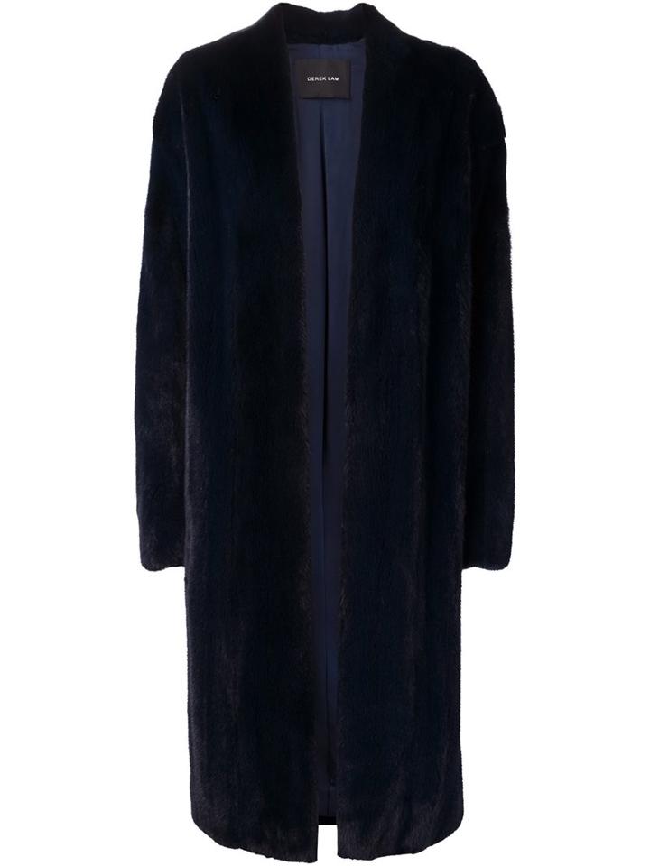 Derek Lam Mink Fur Coat, Women's, Size: 40, Blue, Silk/mink Fur