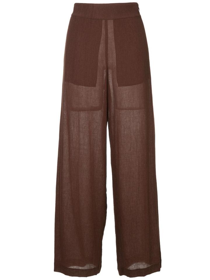 C & M Wide Leg Trousers - Brown