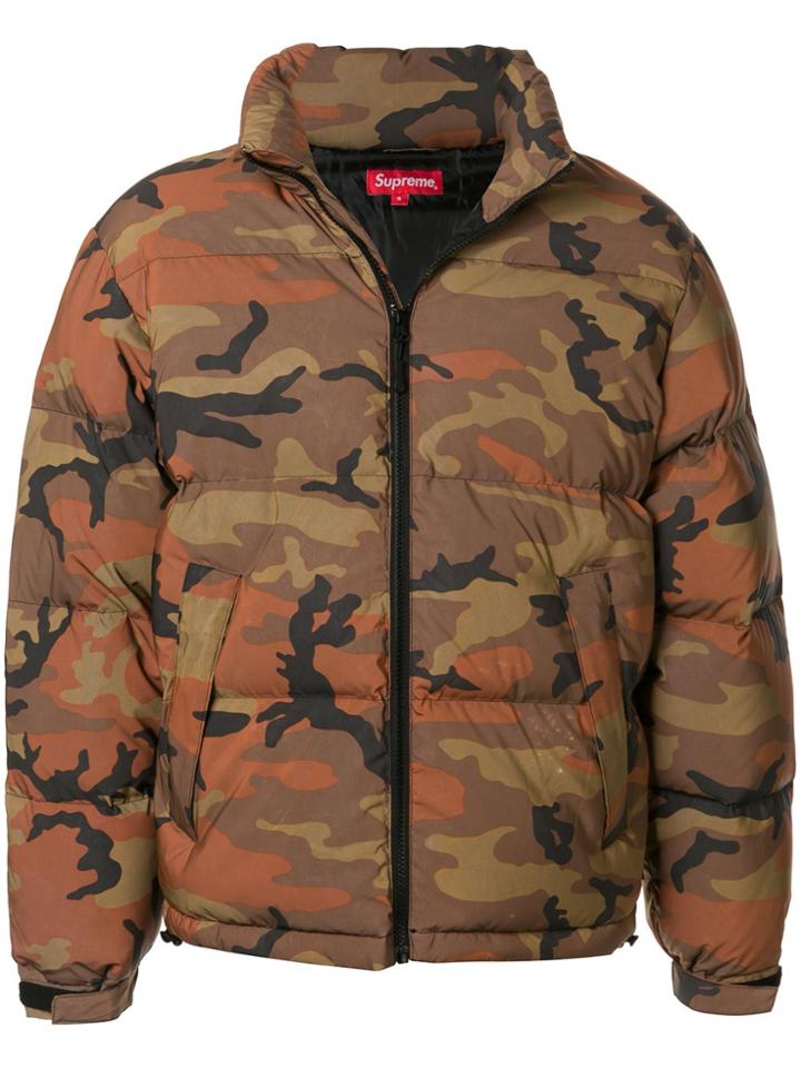Supreme Reflective Camouflage Down Jacket - Brown