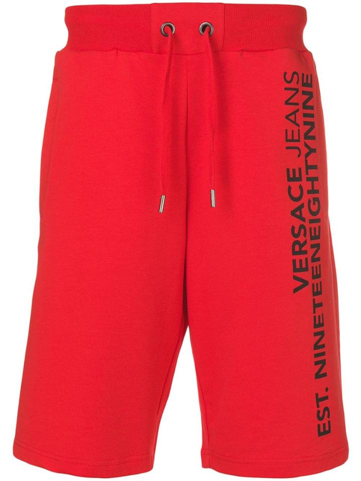 Versace Jeans Logo Sweat Shorts - Red