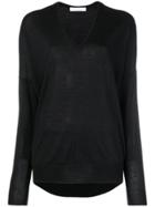 Jean Paul Knott Oversized V-neck Sweater - Black