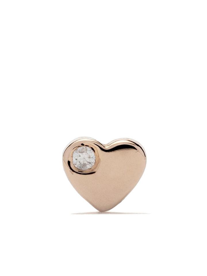 Kismet By Milka 14kt Rose Gold Heart Piercing Diamond Stud