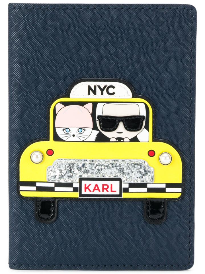 Karl Lagerfeld Nyc Passport Hoder - Blue