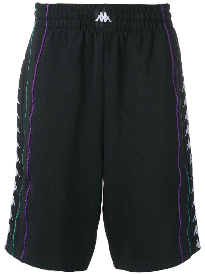 Kappa Black And Green Logo Shorts
