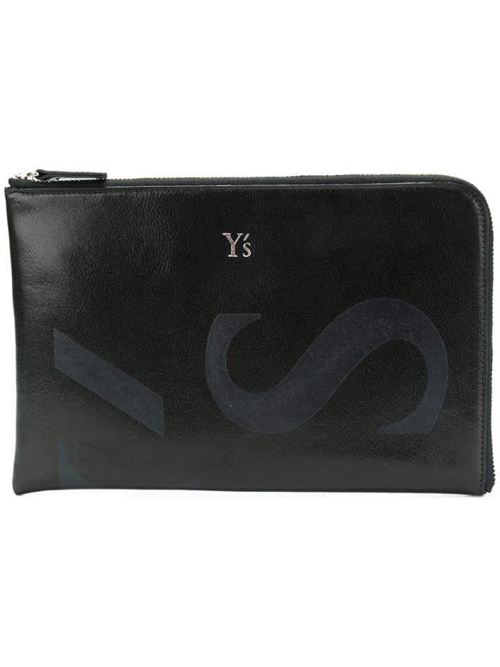 Y's Logoed Zip Wallet - Black