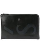 Y's Logoed Zip Wallet - Black