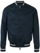 Striped Cuff Bomber Jacket - Men - Cotton/polyester/spandex/elastane - 48, Blue, Cotton/polyester/spandex/elastane, Armani Jeans