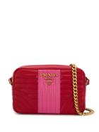 Prada Diagram Quilted Shoulder Bag - Red