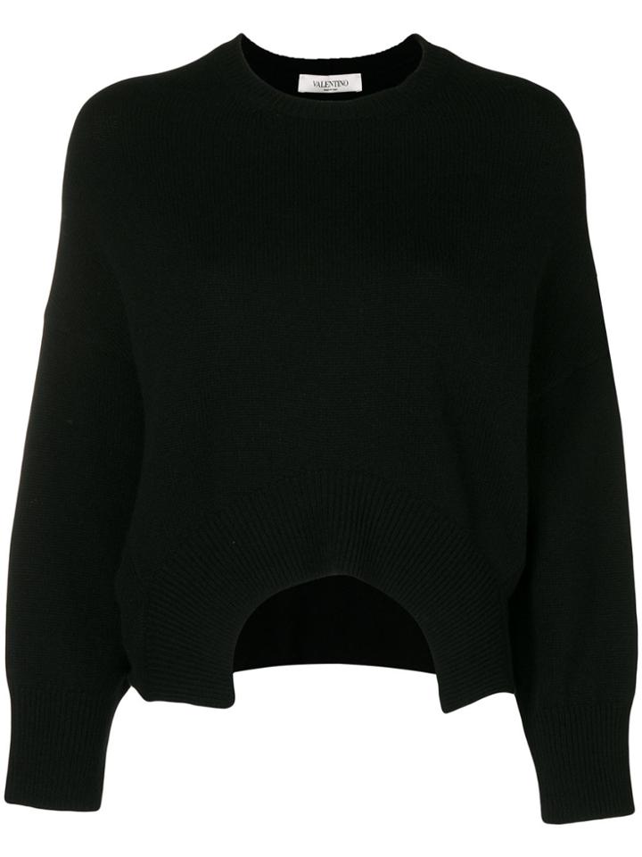 Valentino Cutout Cropped Jumper - Black