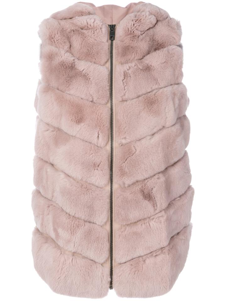 Cara Mila Jessie Rex Fur Gilet - Pink & Purple