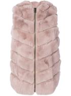 Cara Mila Jessie Rex Fur Gilet - Pink & Purple