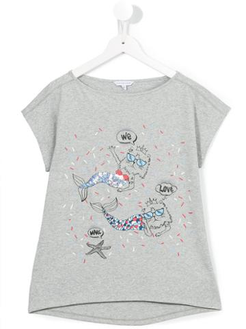 Little Marc Jacobs Mermaid Cat T-shirt, Girl's, Size: 14 Yrs, Grey