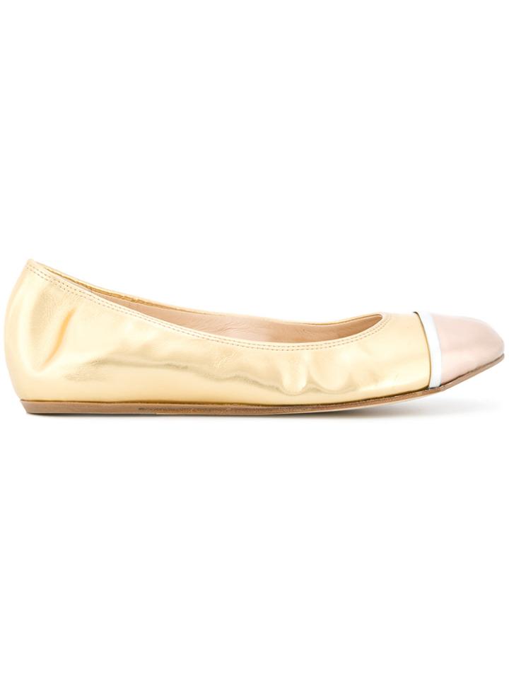 Lanvin Metallic Toe-capped Ballerina Shoes