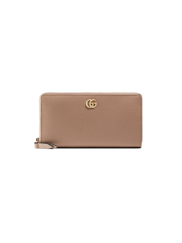 Gucci Gg Marmont Leather Zip Around Wallet - Pink & Purple
