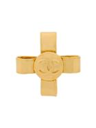 Chanel Pre-owned Logo Bow Brooch - Metallic