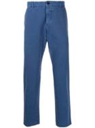 Gucci Rear Embroidered Straight-leg Trousers - Blue