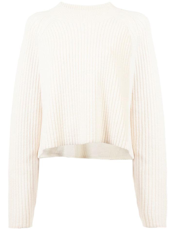 Proenza Schouler Cropped Crewneck Sweater - Nude & Neutrals