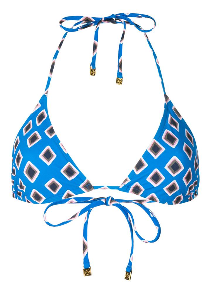 Tory Burch Geometric Print Bikini Top - Blue