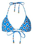 Tory Burch Geometric Print Bikini Top - Blue