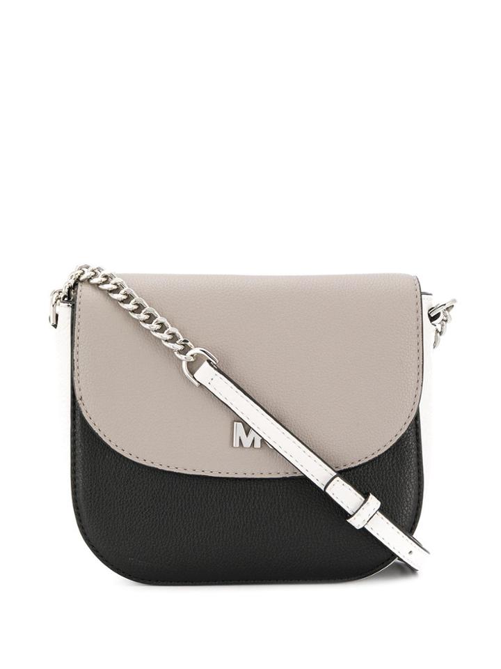 Michael Kors Collection Logo Plaque Colour Block Crossbody Bag - Grey