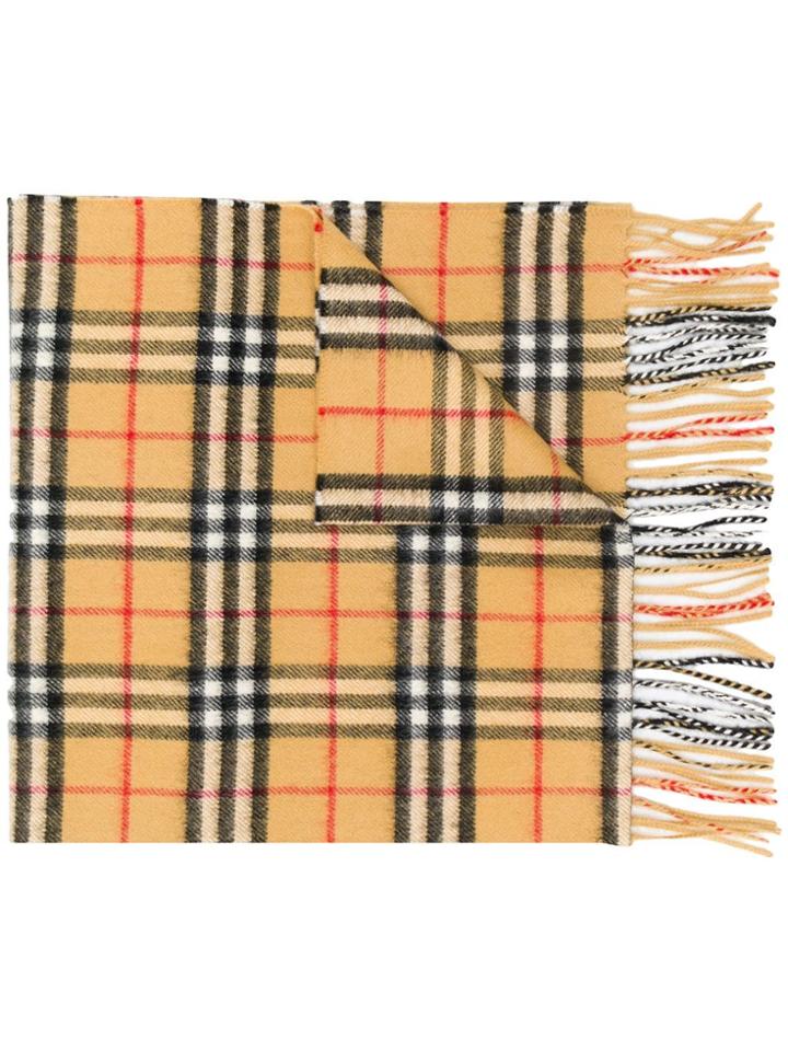 Burberry Classic Vintage Check Cashmere Scarf - Neutrals