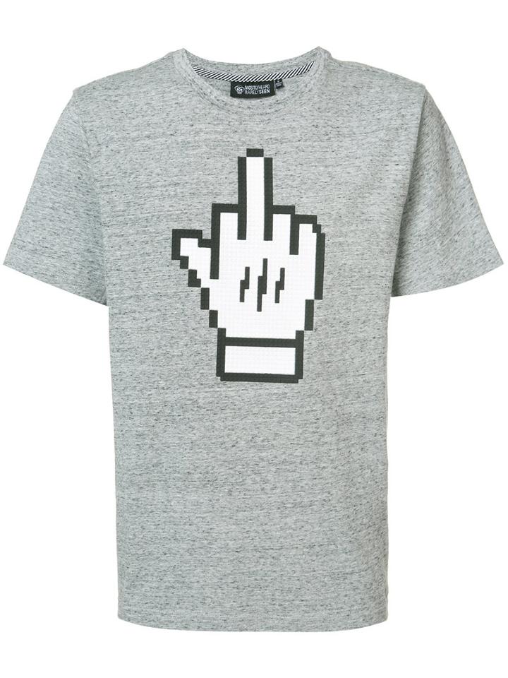 Mostly Heard Rarely Seen - Middle Finger T-shirt - Men - Cotton - Xxl, Grey, Cotton