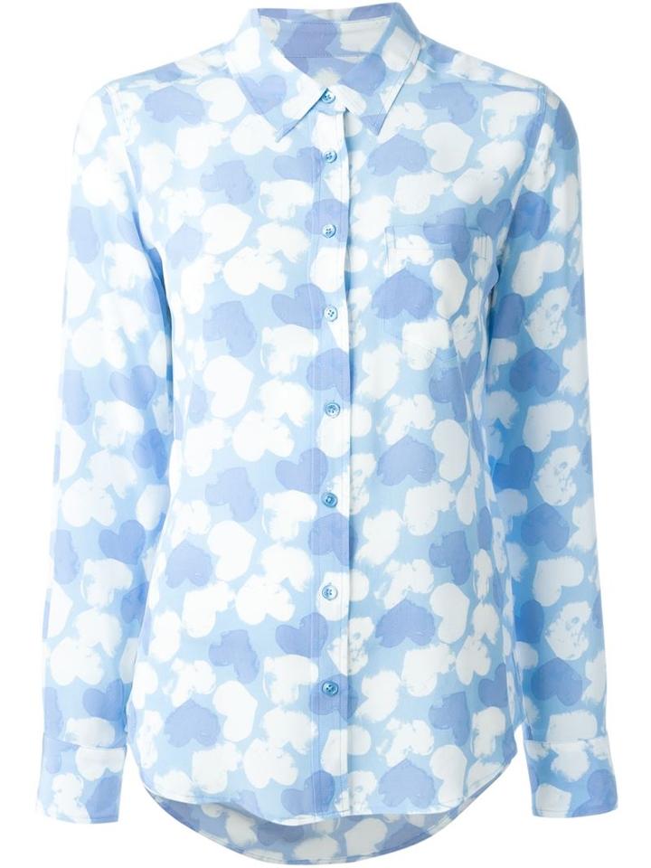 Equipment Brett Shirt, Women's, Size: M, Blue, Silk
