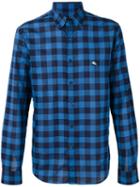 Etro Checked Button-down Shirt, Men's, Size: 40, Blue, Cotton