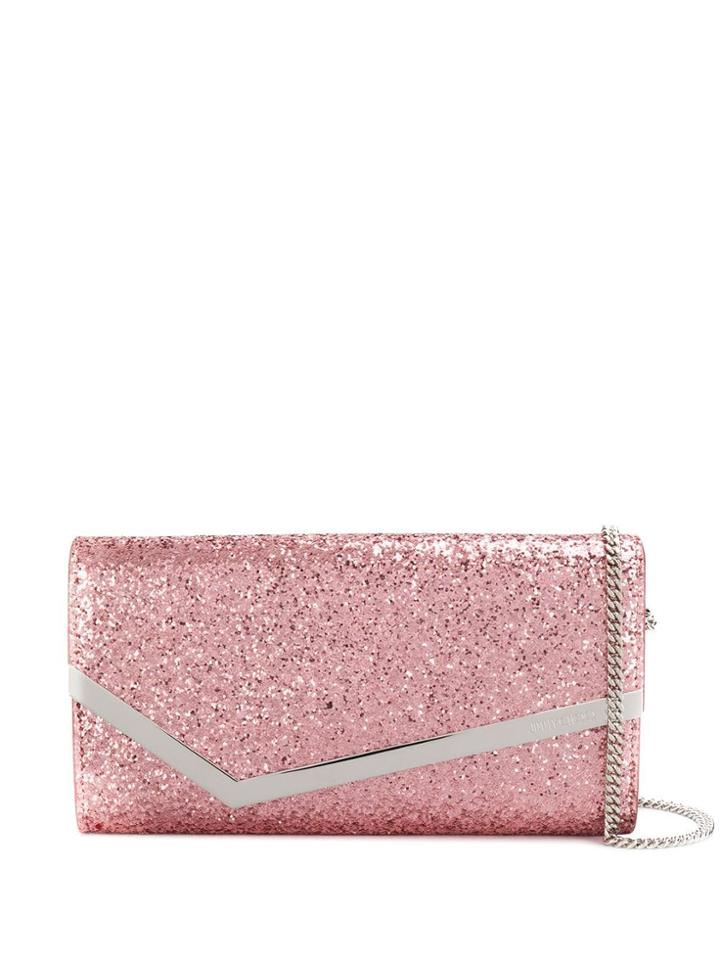 Jimmy Choo Emmie Glitter Clutch Bag - Pink