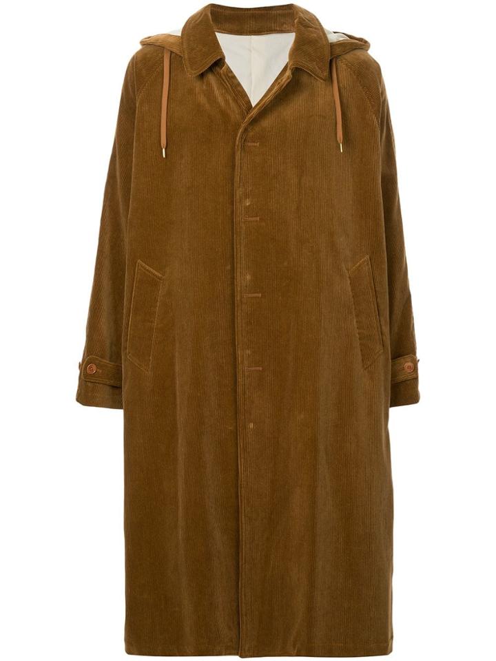 08sircus Hooded Corduroy Coat - Brown