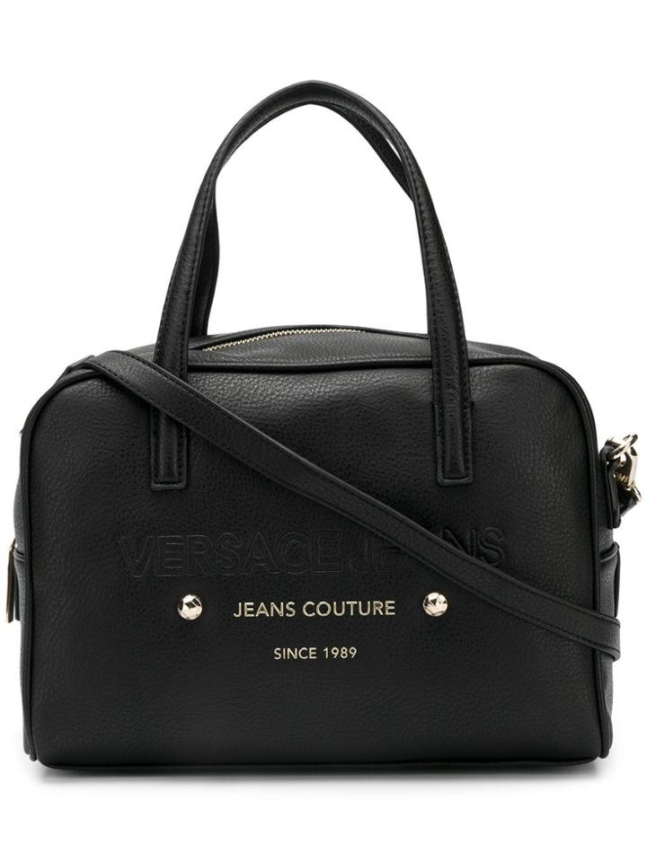 Versace Jeans Embossed Logo Tote - Black