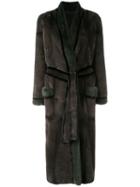 Liska - Belted Coat - Women - Mink Fur - S, Grey, Mink Fur
