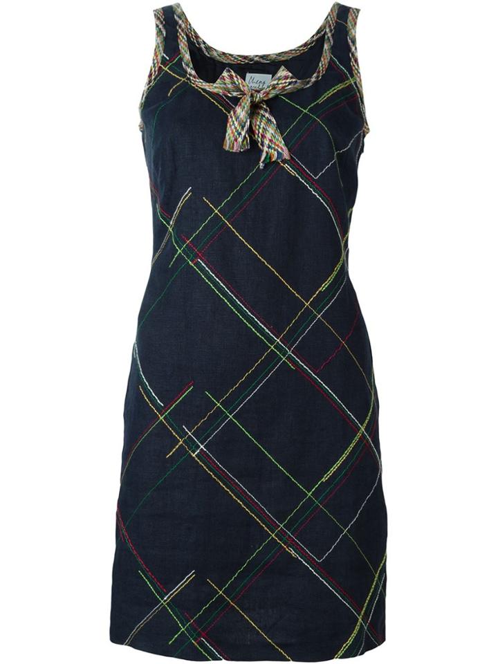 Moschino Vintage Cross Stitch Dress - Blue
