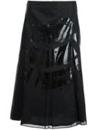 Maison Margiela Contrast Panel Skirt, Women's, Size: 42, Black, Cotton