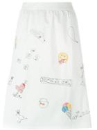 Jimi Roos Embroidered Graphics Skirt, Women's, Size: M, White, Cupro/cotton/polyamide