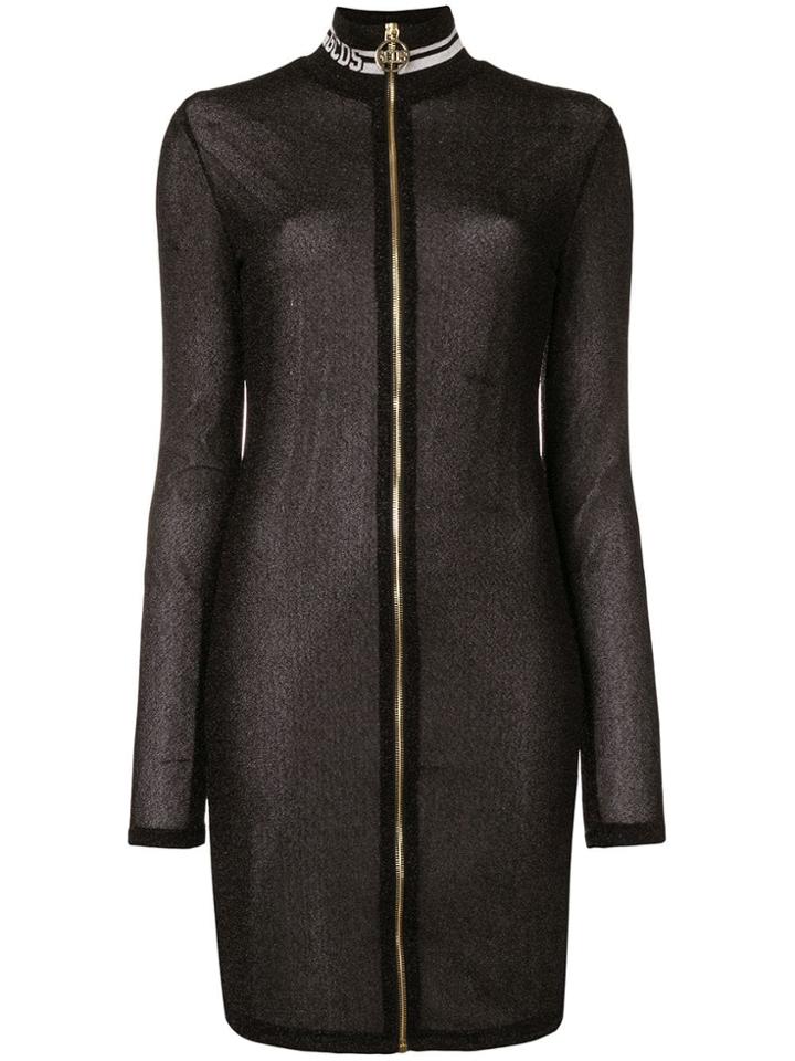 Gcds Logo Zipped Dress - Black