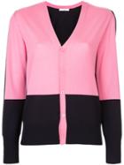 Astraet Contrast Button Up Cardigan - Pink & Purple