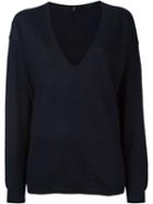 Tibi V-neck Sweater, Women's, Size: Small, Blue, Cashmere