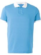 Moncler Contrast Trim Polo Shirt, Men's, Size: Xxl, Blue, Cotton