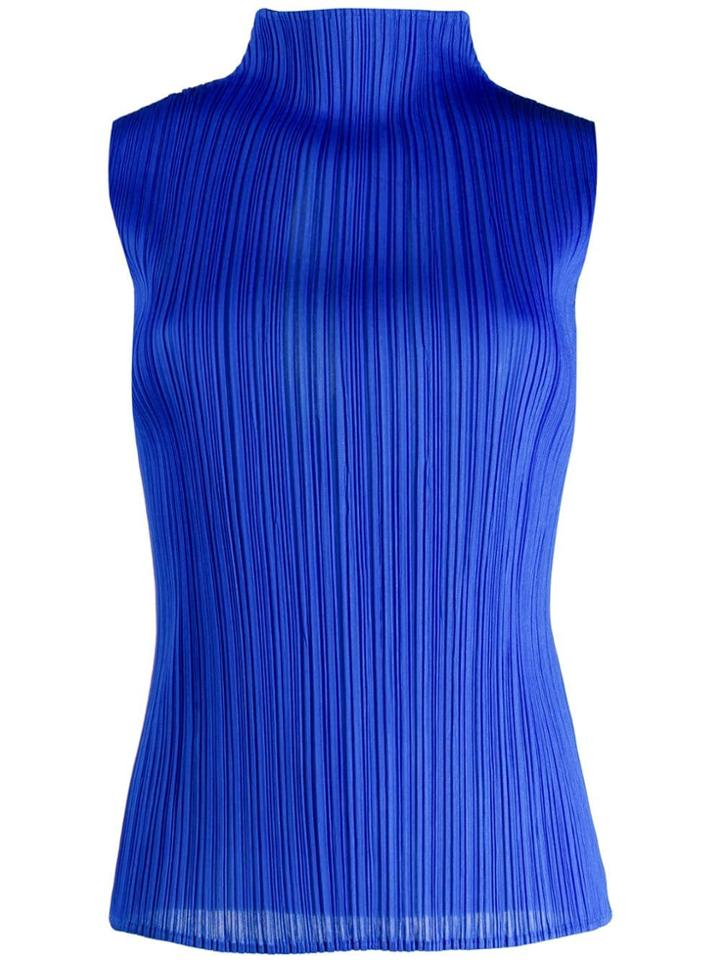Pleats Please Issey Miyake Micro-pleated Tank Top - Blue