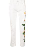 Dolce & Gabbana Bird Of Paradise Print Jeans - White
