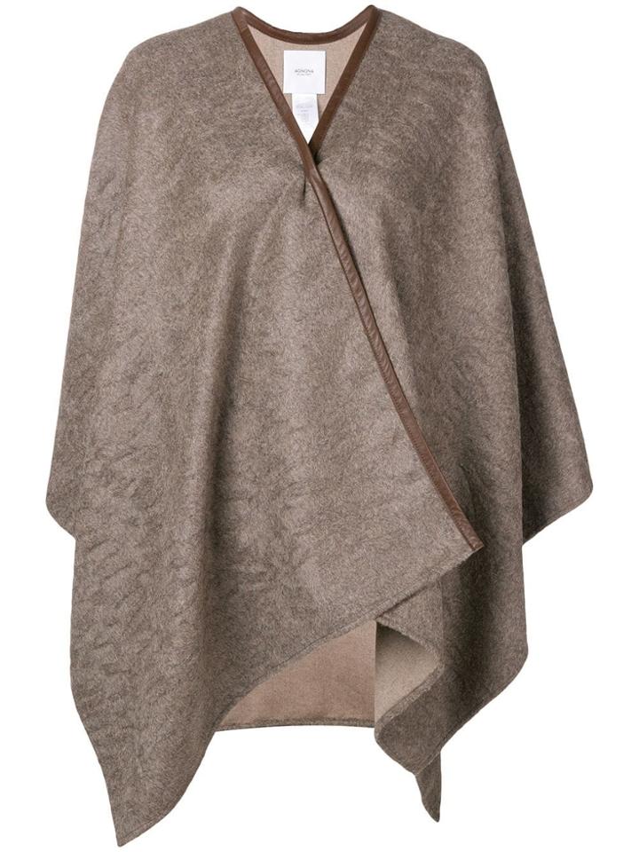 Agnona Draped Cardi-coat - Neutrals