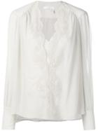 Chloé Lace Trim Blouse - White