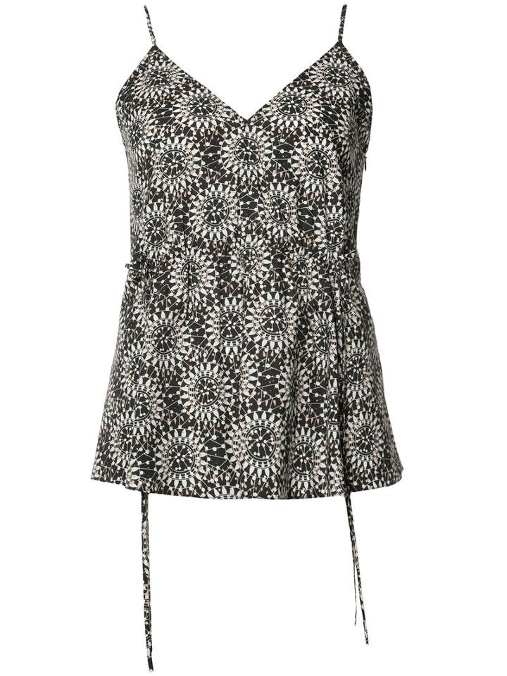 Derek Lam Printed Cami Top, Women's, Size: 38, Black, Cotton
