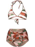 Adriana Degreas Cutout Triangle Top High Waist Bikini - Pink